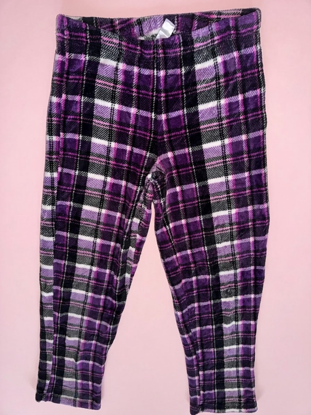 Secret Treasures Purple and Black Plaid Fleece